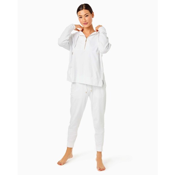 Lilly Pulitzer Lora Sweatshirt Hoodie Top Resort White Oversized S NWD 278838 - Picture 5 of 14